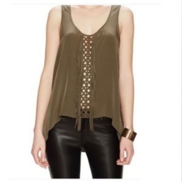 BCBGMaxAzria Mura New Dusty Olive 100% Silk NWT Size XXS - Picture 1 of 8